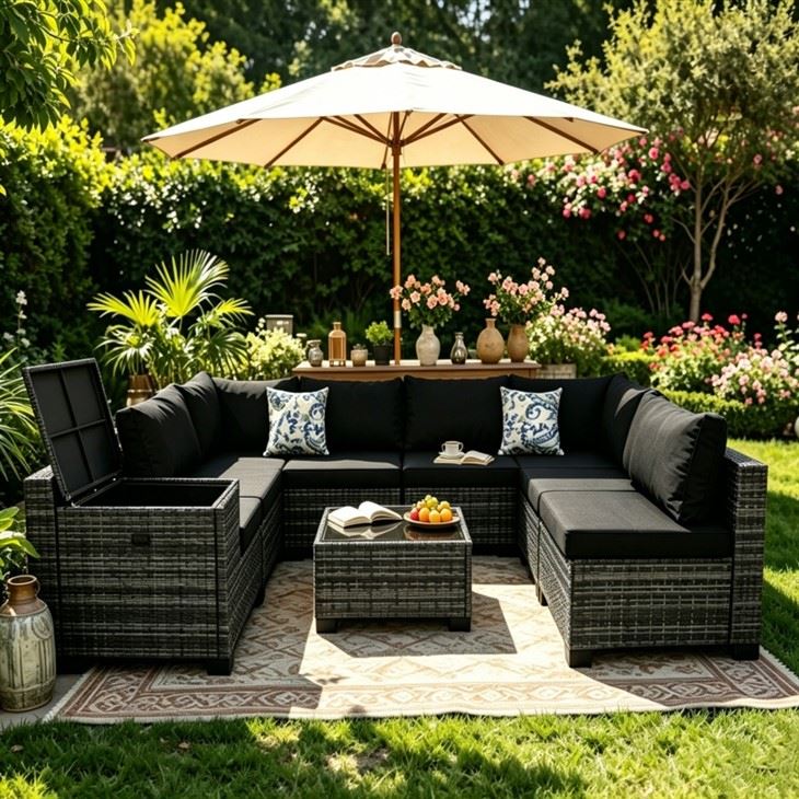 Rattan Corner Set With Storage best